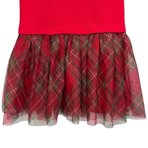 Girl’s Merry Everything Christmas Holiday Tulle Long Sleeve Dress Size 6/6X NWT - Picture 2 of 9